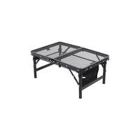 CAMPINGTISCH aus Aluminiumlegierung Eisen in Schwarz klappbarer Rechteckig Gitter-Tischplatte Felsenfeste Stabilität 60 cm B x 40 cm T x 27/56 cm - Schwarz, Metall (40/60/27cm) - Livingandhome