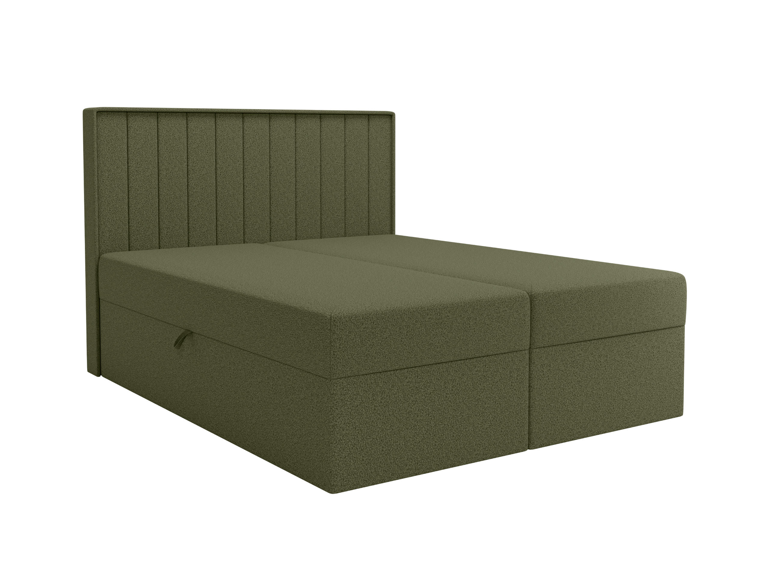 BOXBETT - Taschenmatratze + Topper 180x200 dunkelgrün Bouclé - Dunkelgrün, Holz/Holzwerkstoff (180/200cm) - SIMKAM Furniture
