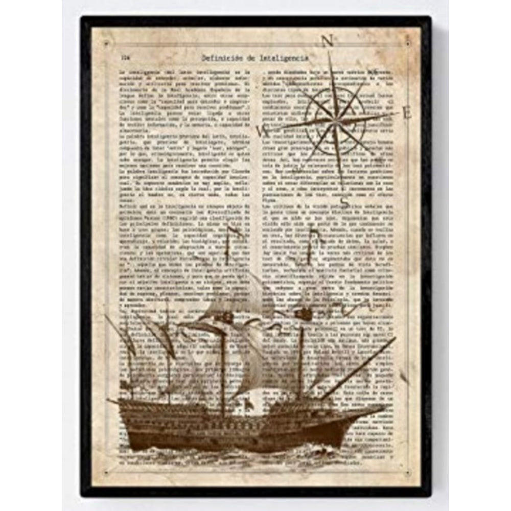 POSTER Bootsplakat Mit Brujula A4 Rahmenlos - Klar, Papier (29.7/5/21cm) - Nacnic