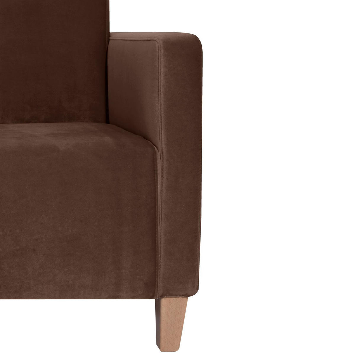 SESSEL Karol Bezug Samtvelours Buche natur / braun - Braun, Kunststoff (71/81/70cm) - 58aufmkessel