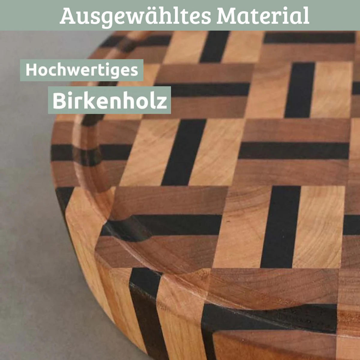 SCHNEIDEBRETT Holz groß OELI klingenschonend 28 cm ⌀ Birkenholz rund - Braun, Holz (28/28cm) - DELUKE