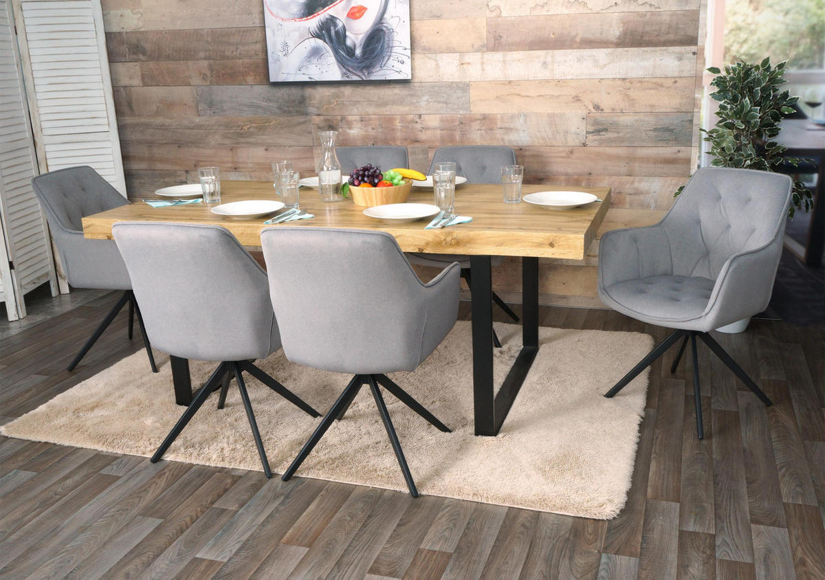 ESSZIMMERSTUHL Grau 6er-Set - Grau, Textil (55/87/60cm) - MCW