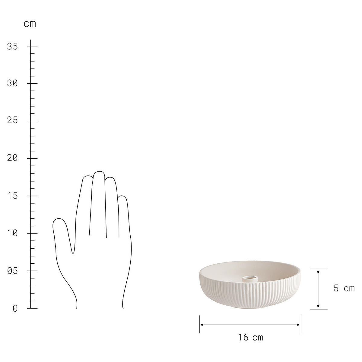 STABKERZENHALTER Candle Bowl - Beige, Keramik (16/5/16cm) - Butlers