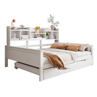 MULTIFUNKTIONSBETT 140/200 cm mit Ausziehbett, Stauraum und Lattenrost aus Kiefern , Weiß - Weiß, Holzwerkstoff (140/200cm) - Redom