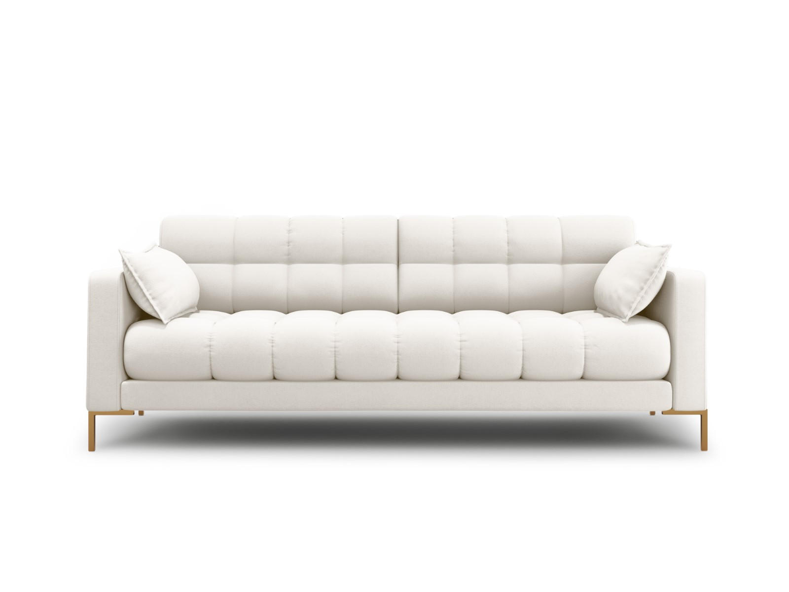 SOFA Mamaia aus strukturiertem Stoff leichtes beige 3 Sitzplätze - Creme, Textil (92/75/177cm) - Micadoni