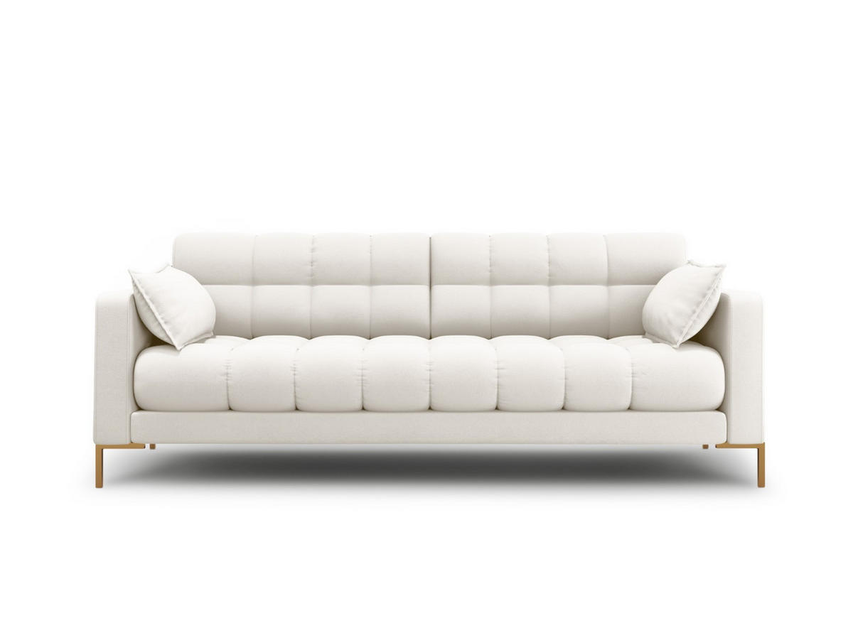 SOFA Mamaia aus strukturiertem Stoff leichtes beige 3 Sitzplätze - Creme, Textil (92/75/177cm) - Micadoni