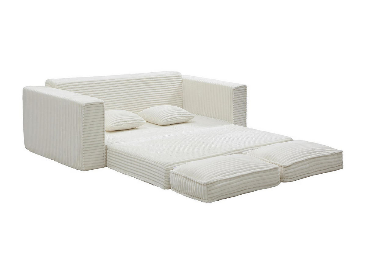 SCHLAFSOFA - 3 Personen - samt - gebrochenes weiß Kitilo - Weiß, Textil (213/85/109cm) - Vente-Unique