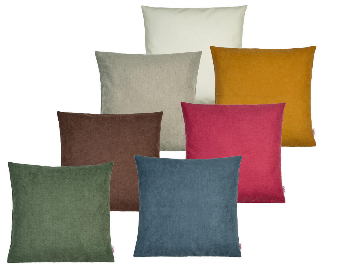 KISSENHÜLLE FarbTon Chenille-Haptik sahne-weiß 40/40 cm - Ecru, Textil (40/40cm) - beties Heimtextil