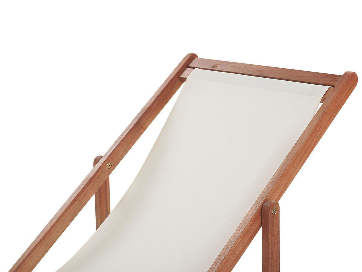 GARTENLIEGE mit 2 Ersatzstoffbezügen dunkelbraun/weiß Anzio - Dunkelbraun/Weiß, Textil (54/70/97cm) - Beliani