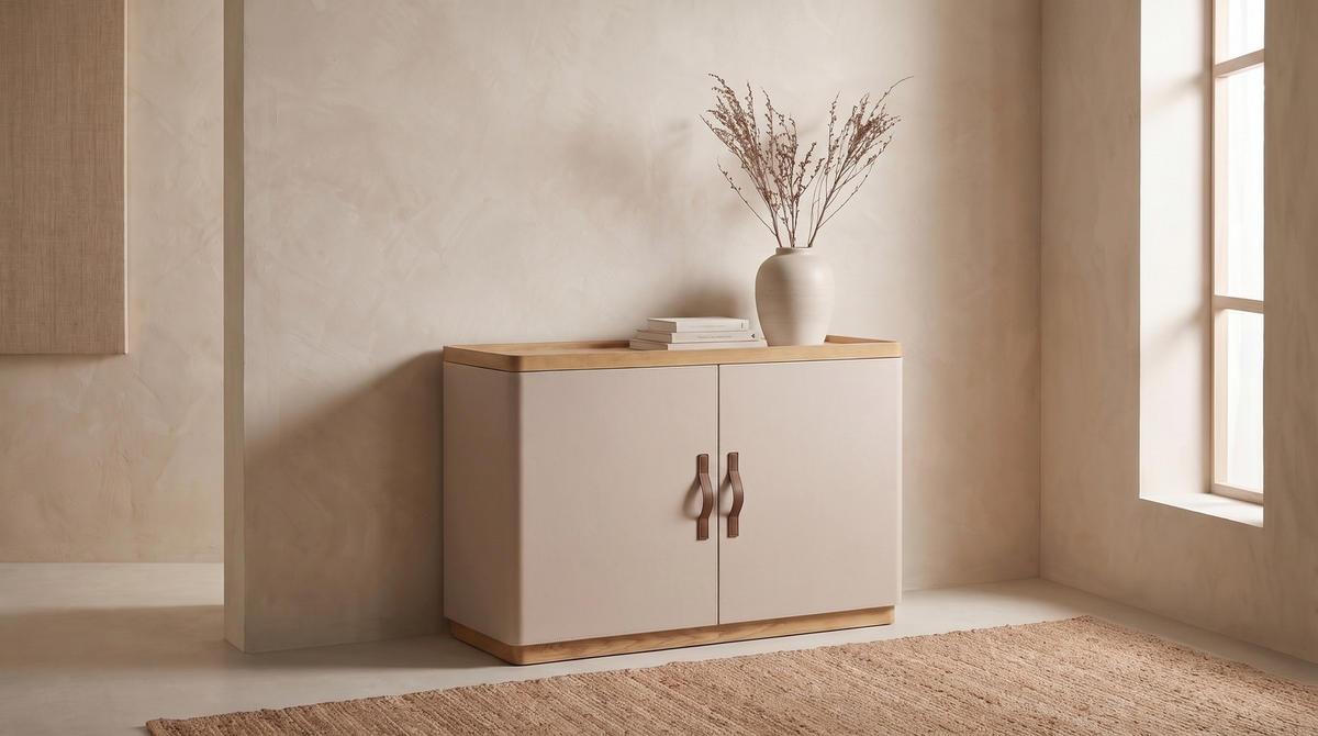 SIDEBOARD FLORIANA Weiß Eiche - Eichefarben/Weiß, Eichenholz/Holz (180/200cm) - KAWOLA