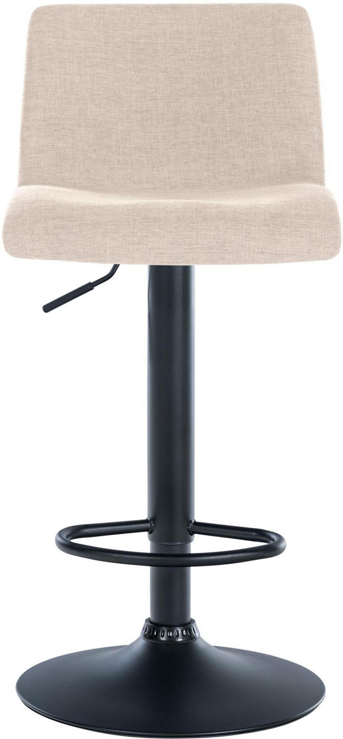 BARHOCKER Stoff creme - Creme/Schwarz, Textil/Metall (39/84/36cm) - CLP