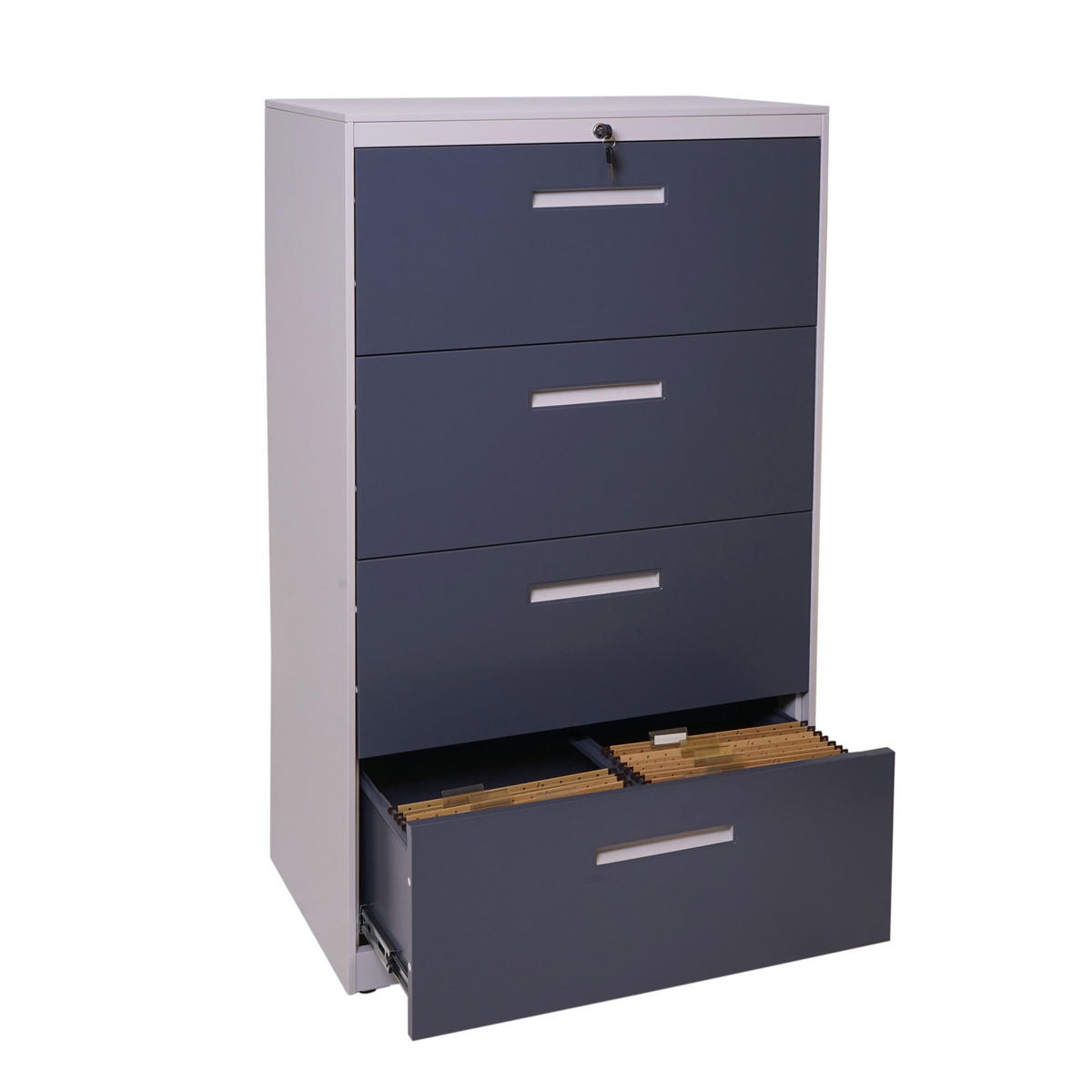 HÄNGEREGISTERSCHRANK Hellgrau - Hellgrau, Metall (76/132/46cm) - MCW