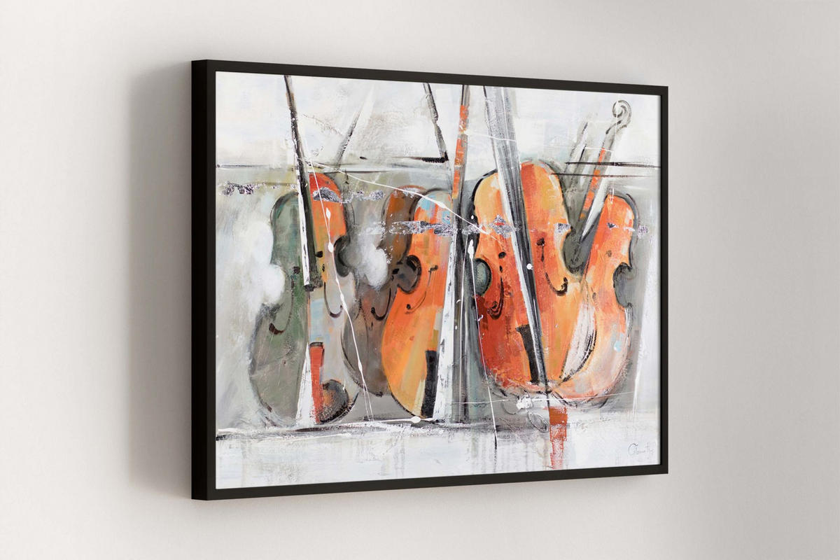 ACRYLBILD HANDGEMALT 120/80 cm - Orange/Grau, Holz/Textil (2/80cm) - KUNSTLOFT