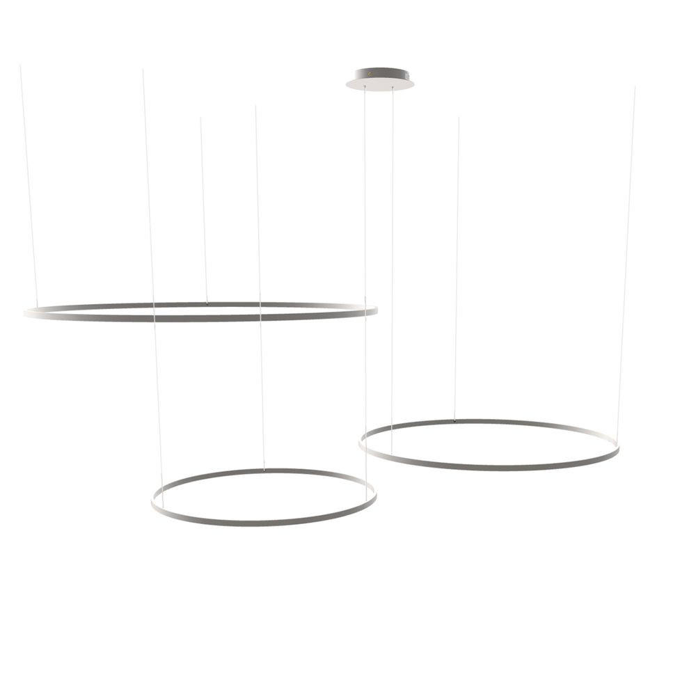 LED-HÄNGELEUCHTE 3er Ring Aluminium Ø 150 | 120 | 100cm - Alufarben, Metall (1.3/150/3.3cm) - s.luce