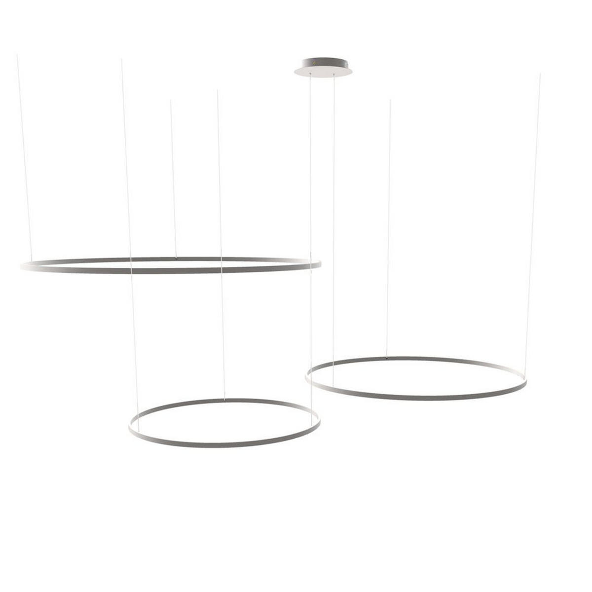 LED-HÄNGELEUCHTE 3er Ring Aluminium Ø 150 | 120 | 100cm - Alufarben, Metall (1.3/150/3.3cm) - s.luce