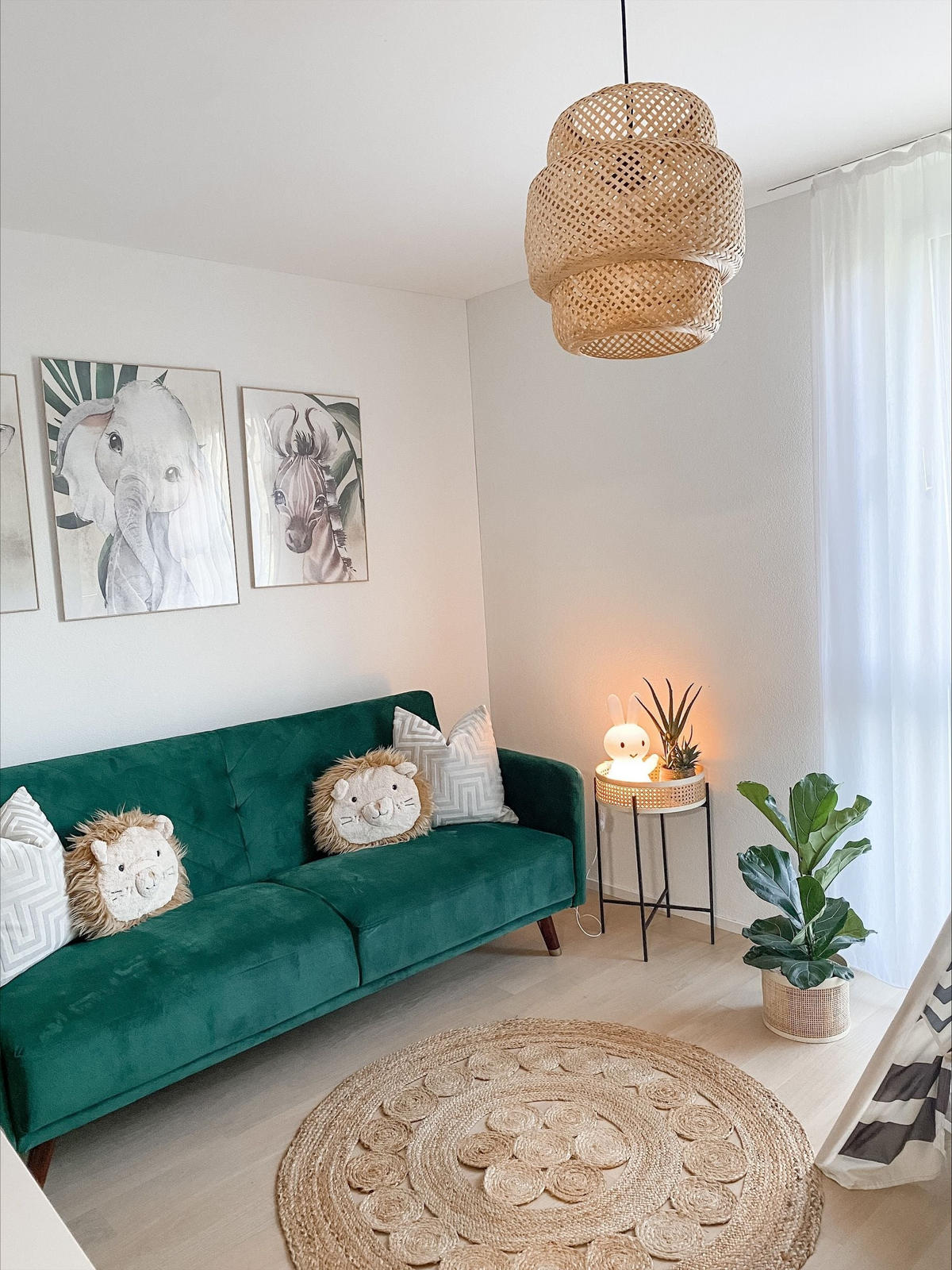 3-SITZER-SCHLAFSOFA Samtstoff Grün Senja - Hellgrün, Textil (200/87/95cm) - Beliani
