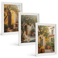 BILDER SET 3er Set - 40x60 cm Weißer Rahmen - Zitrustöpfe für sonnige Terrassen - Weiß, Kunststoff (40/60cm) - TULUP