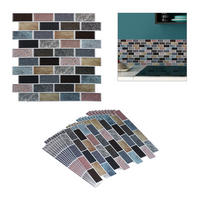 10xFLIESENAUFKLEBER - Multicolor, Papier/Kunststoff (31/31/0.1cm) - Relaxdays