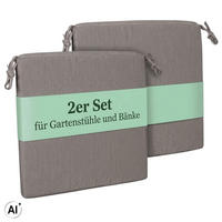 SITZKISSEN Auflage 2er Set grau - Grau, Textil (50/50/4cm) - Mr. Deko