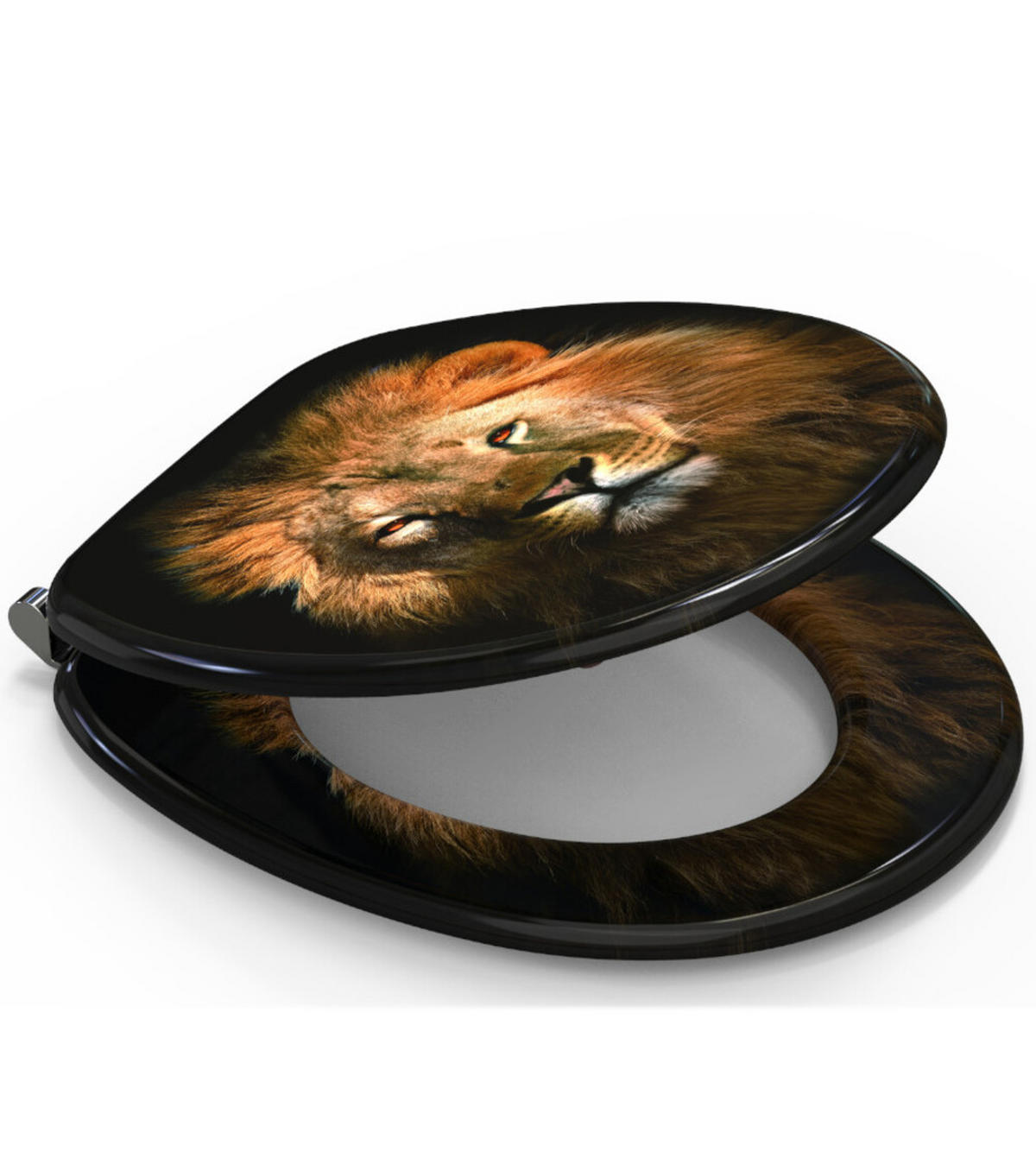 WC-SITZ mit Absenkautomatik Löwe - Braun, Holzwerkstoff (38/6/47cm) - Sanilo