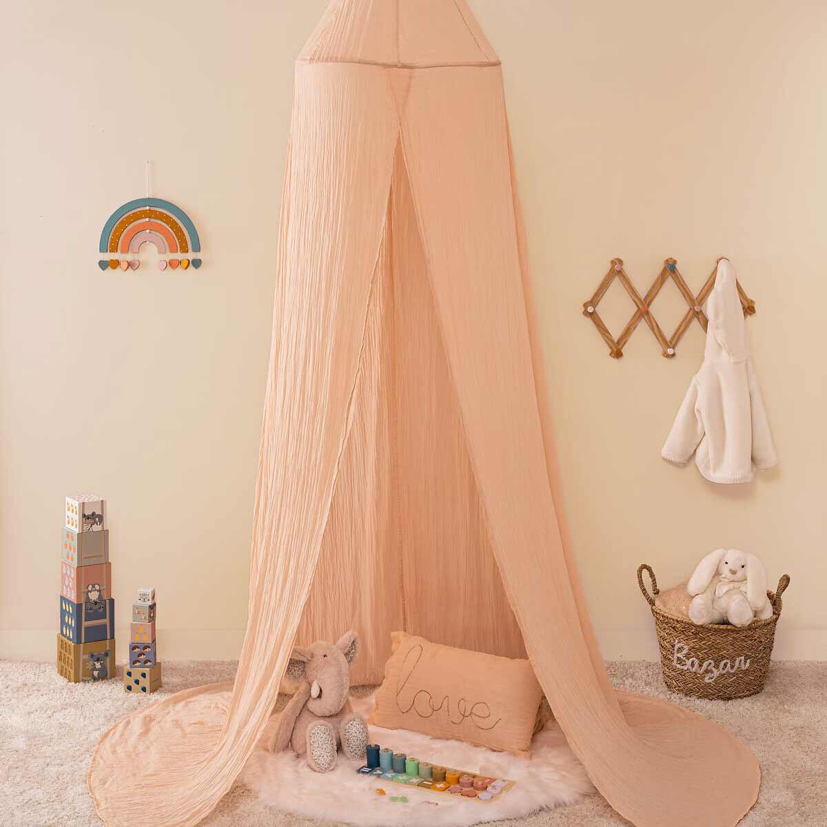 BALDACHIN für Kinderbett Canopy 250/50/350 cm - Rosa, Naturmaterialien - Atmosphera for kids