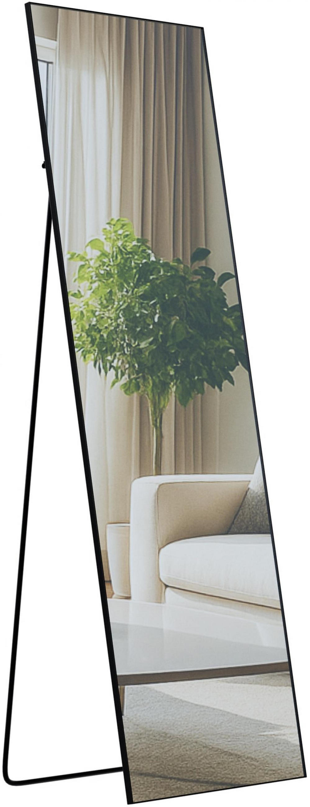 STANDSPIEGEL eckig 50/3/160 cm Glas Schwarz-Matt - Schwarz, Glas (50/160/3cm) - CLP