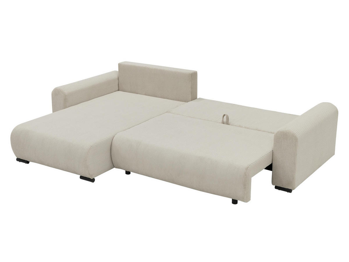 ECKSOFA Merkos Cord - Dunkelgrün/Schwarz, Holz/Textil (285/188cm) - MIRJAN24