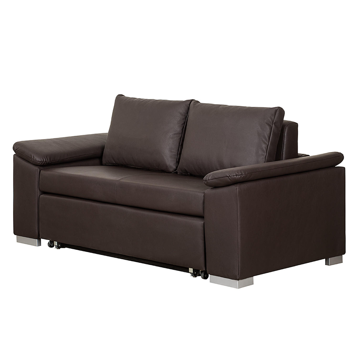 SCHLAFSOFA mit schräger Armlehne - Braun, Kunststoff (190/90/90cm) - home24