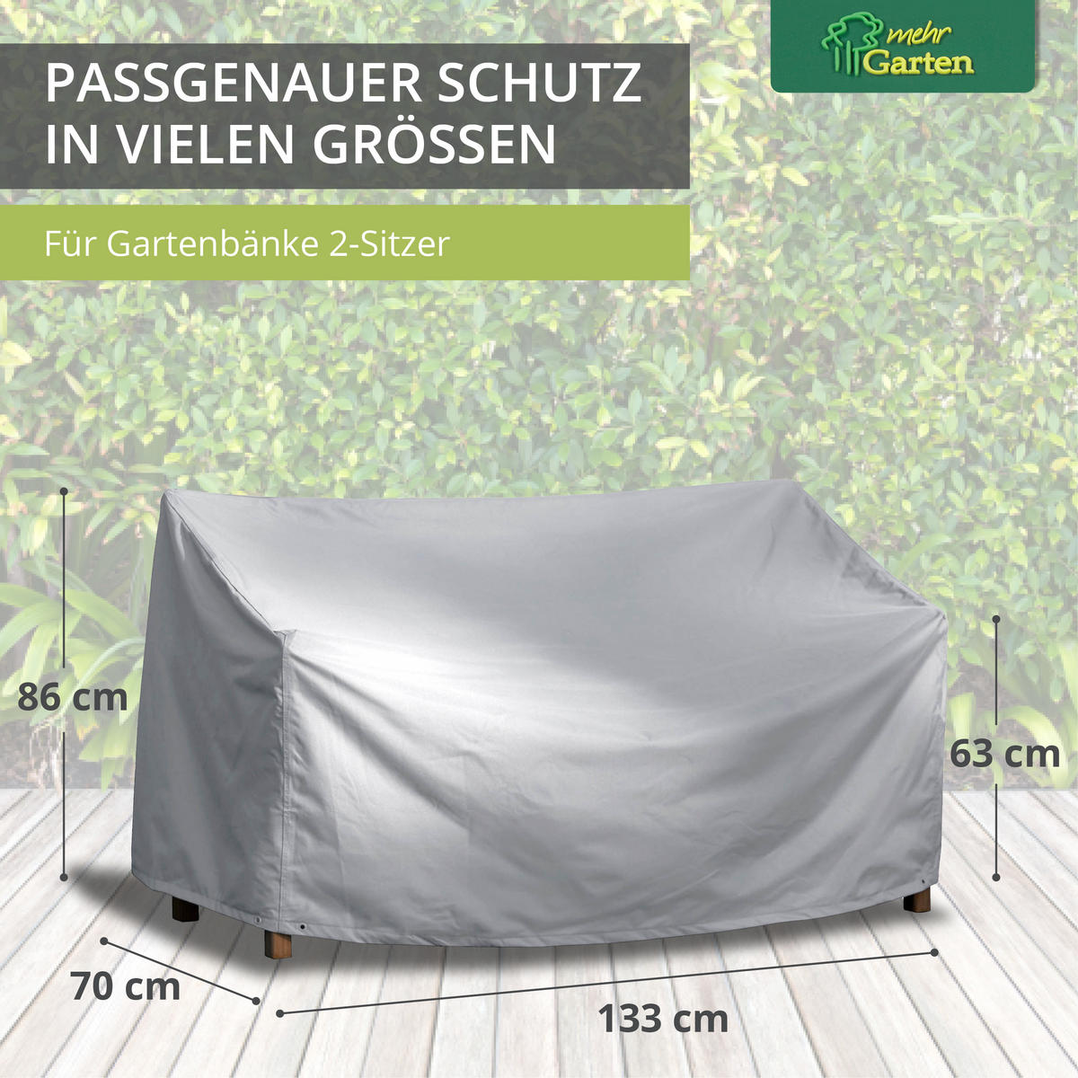 GARTENBANKABDECKUNG SHP-60088 - Grau, Kunststoff (163/86/70cm) - mehr Garten
