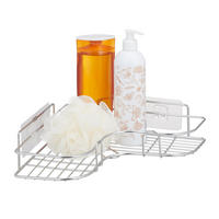 DUSCHABLAGE - Silberfarben, Metall (26.5/7/26.5cm) - Relaxdays