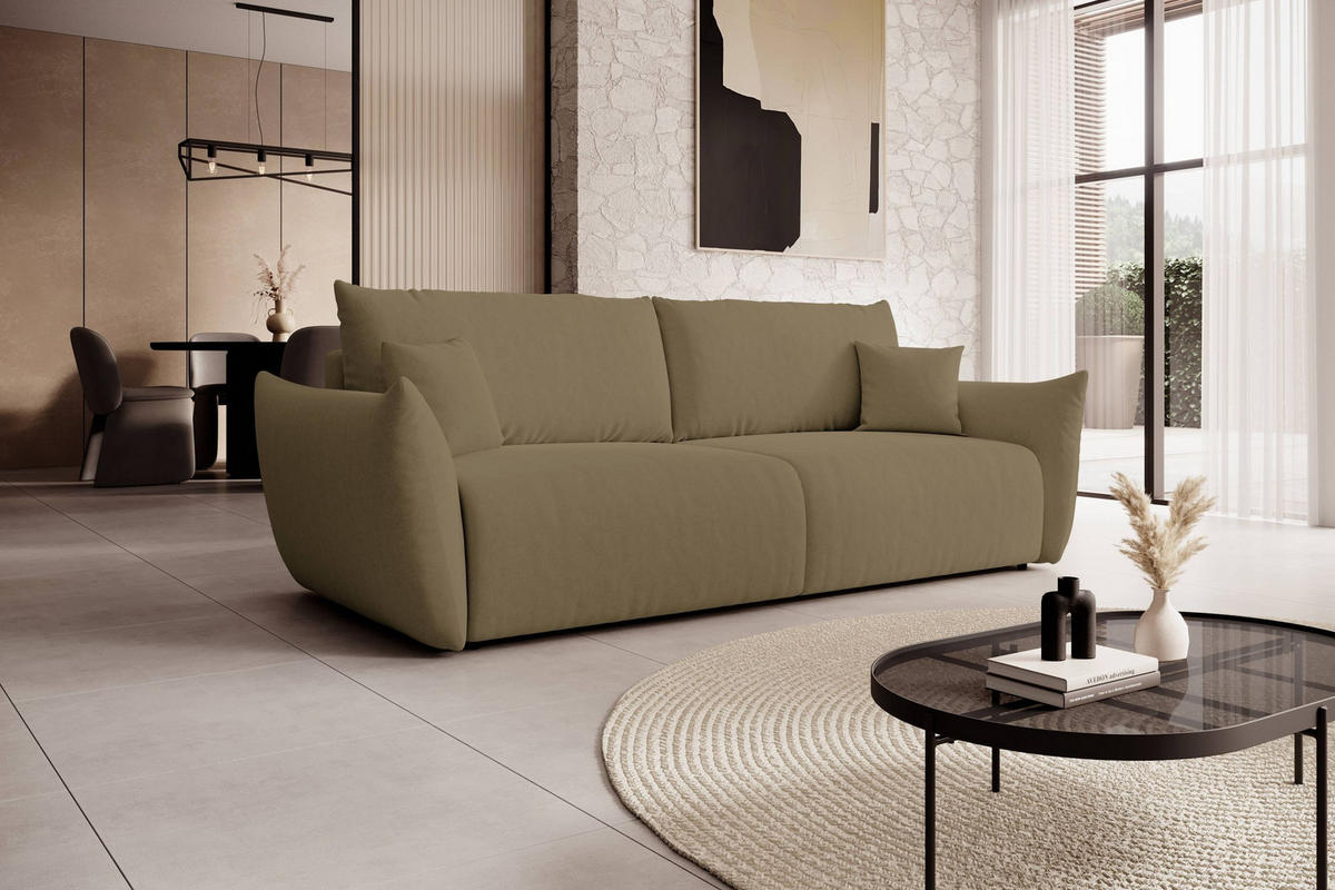 SOFA Hallora - Cappuccino (Melody 12) - Cappuccino, Holzwerkstoff (240/88/108cm) - Möblo