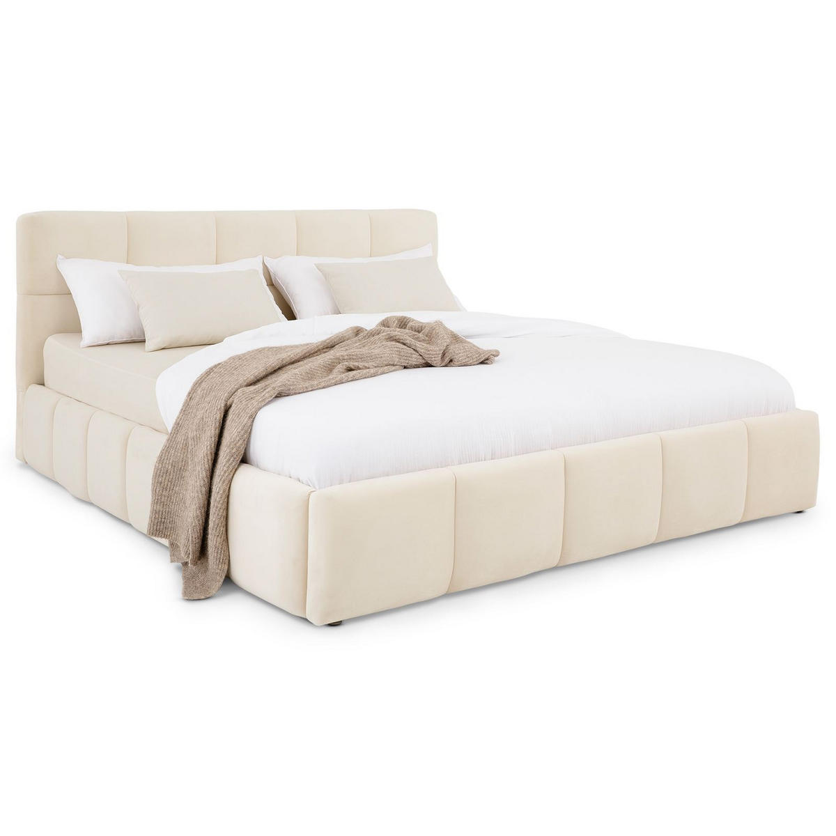 POLSTERBETT CLOUD 180x200 cm cremeweiß - Creme, Textil (180/200cm) - IDIMEX