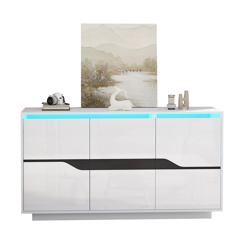 SCHRANK 3-tlg. Weiß 140/40/76 cm - Weiß, Holz (140/76/40cm) - Zephmum