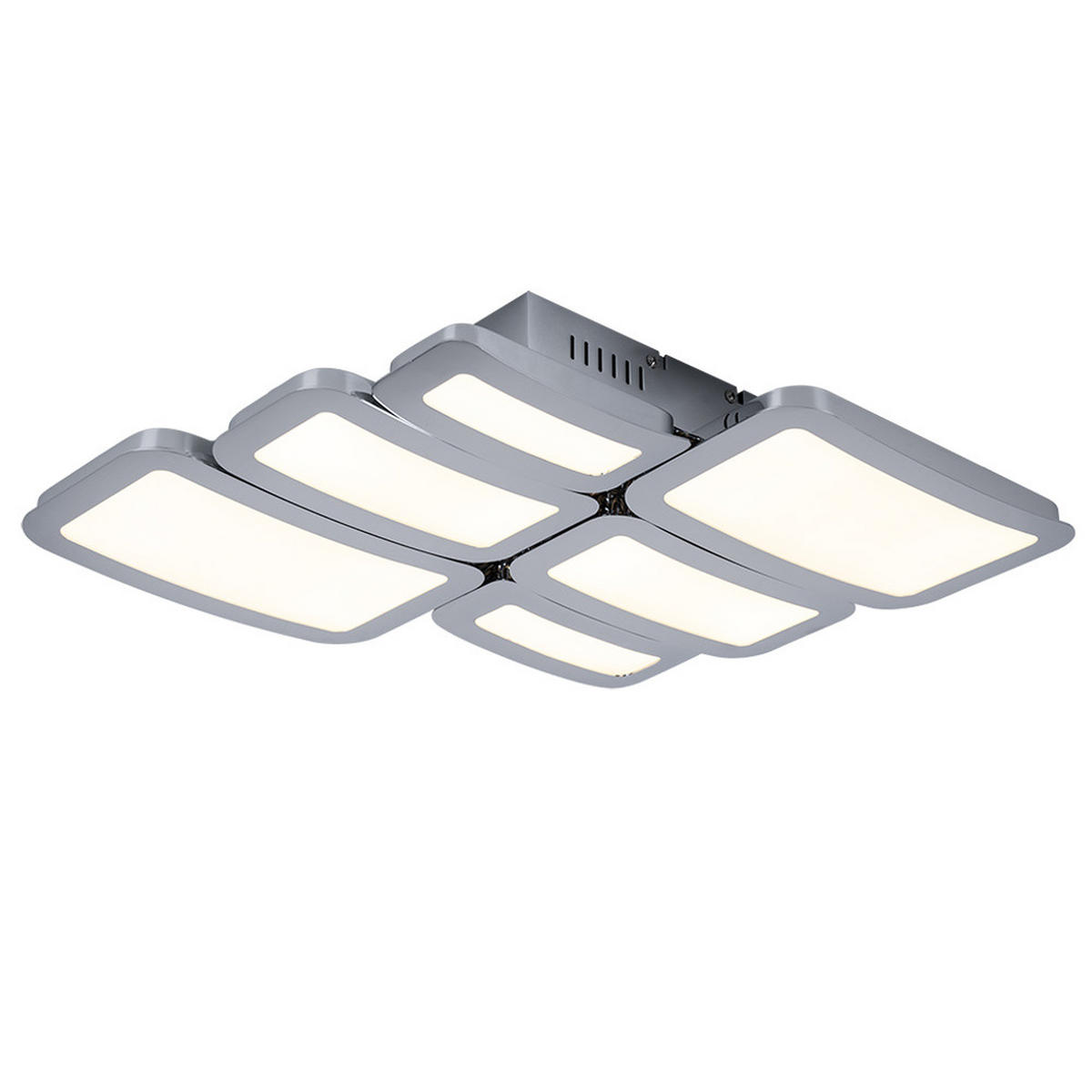 LED DECKENLEUCHTE Chrom Silber - Silberfarben, Metall (45.5/41/7.1cm) - Wofi