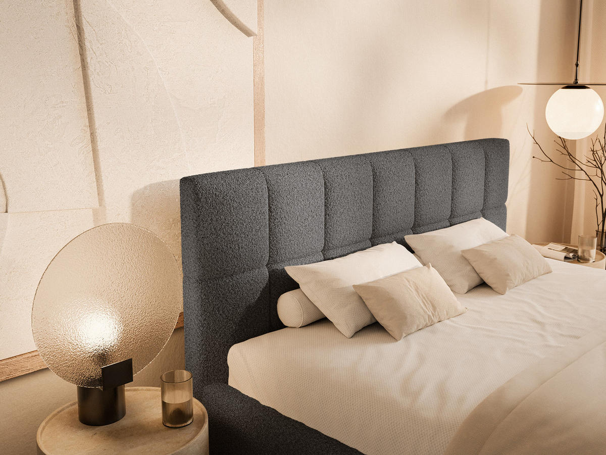 POLSTERBETT Moura 140x200 cm, Schwarz - Schwarz, Textil (140/200cm) - Fedve