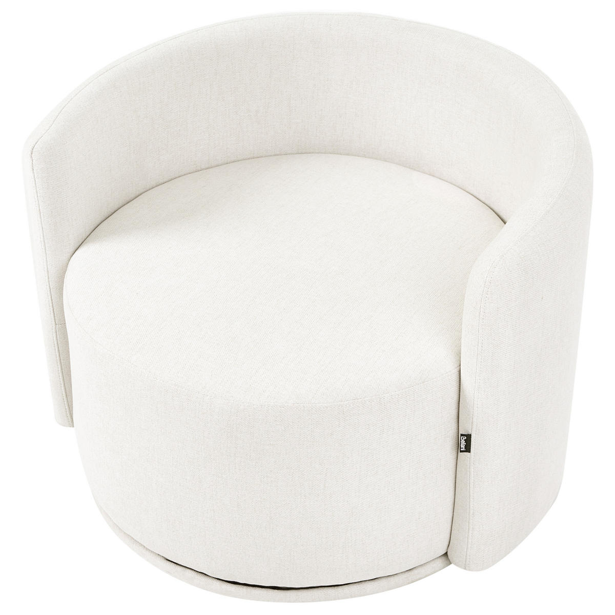 DREHSESSEL Stoff Cremeweiß Ennora - Weiß, Textil (88/67/82cm) - Beliani