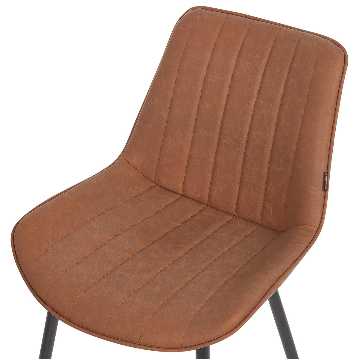 ESSZIMMERSTUHL 2er-Set Kunstleder Braun Dubrovnik - Schwarz/Braun, Kunststoff (53/81/58cm) - Beliani