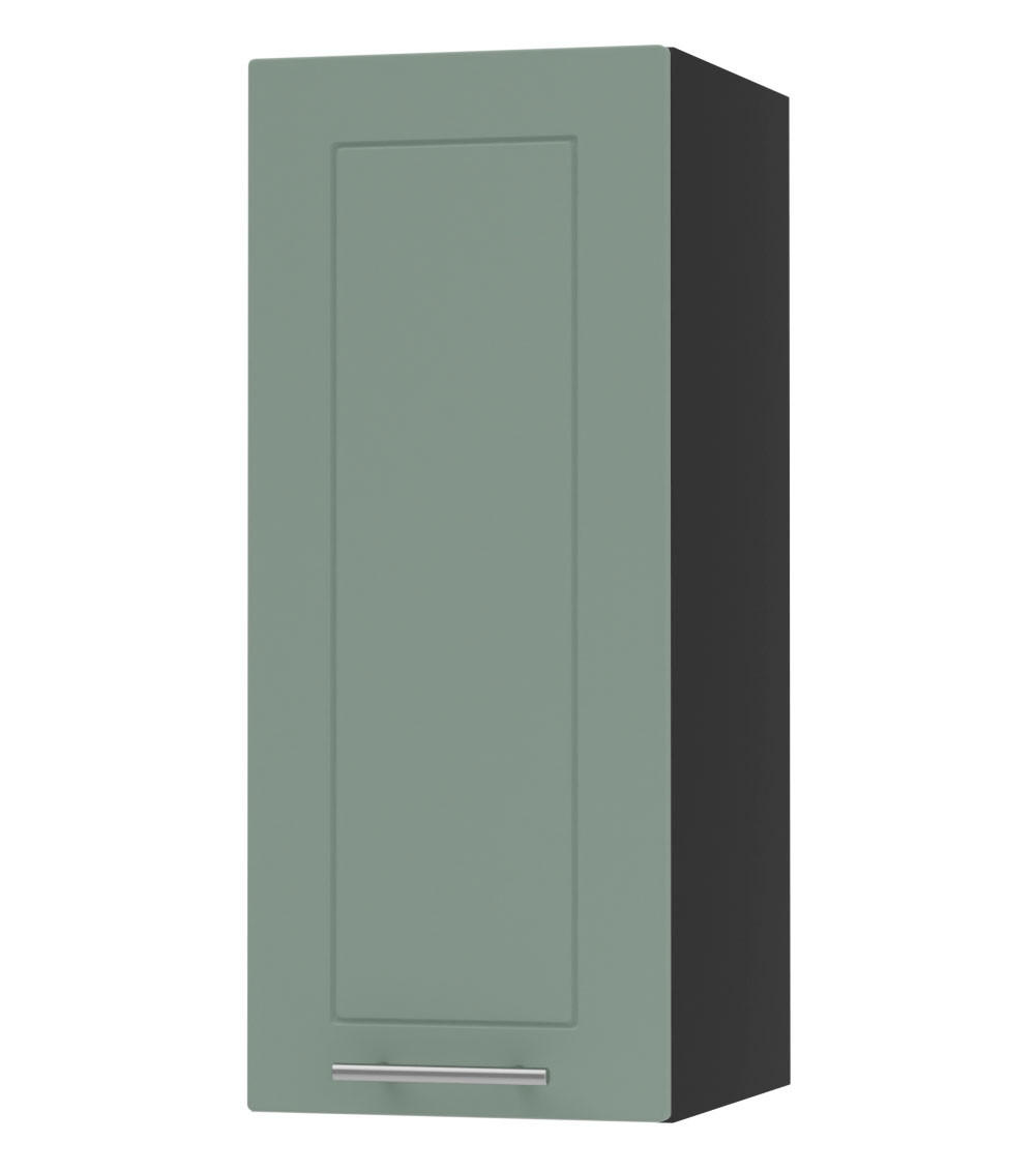 KÜCHENHÄNGESCHRANK Kvantum W2/30 Mint Matt / Schwarz Matt 30 / 32,5 / 72cm - Schwarz/Mintgrün, Holz/Holzwerkstoff (30/72/32.5cm) - Feldmann-Wohnen