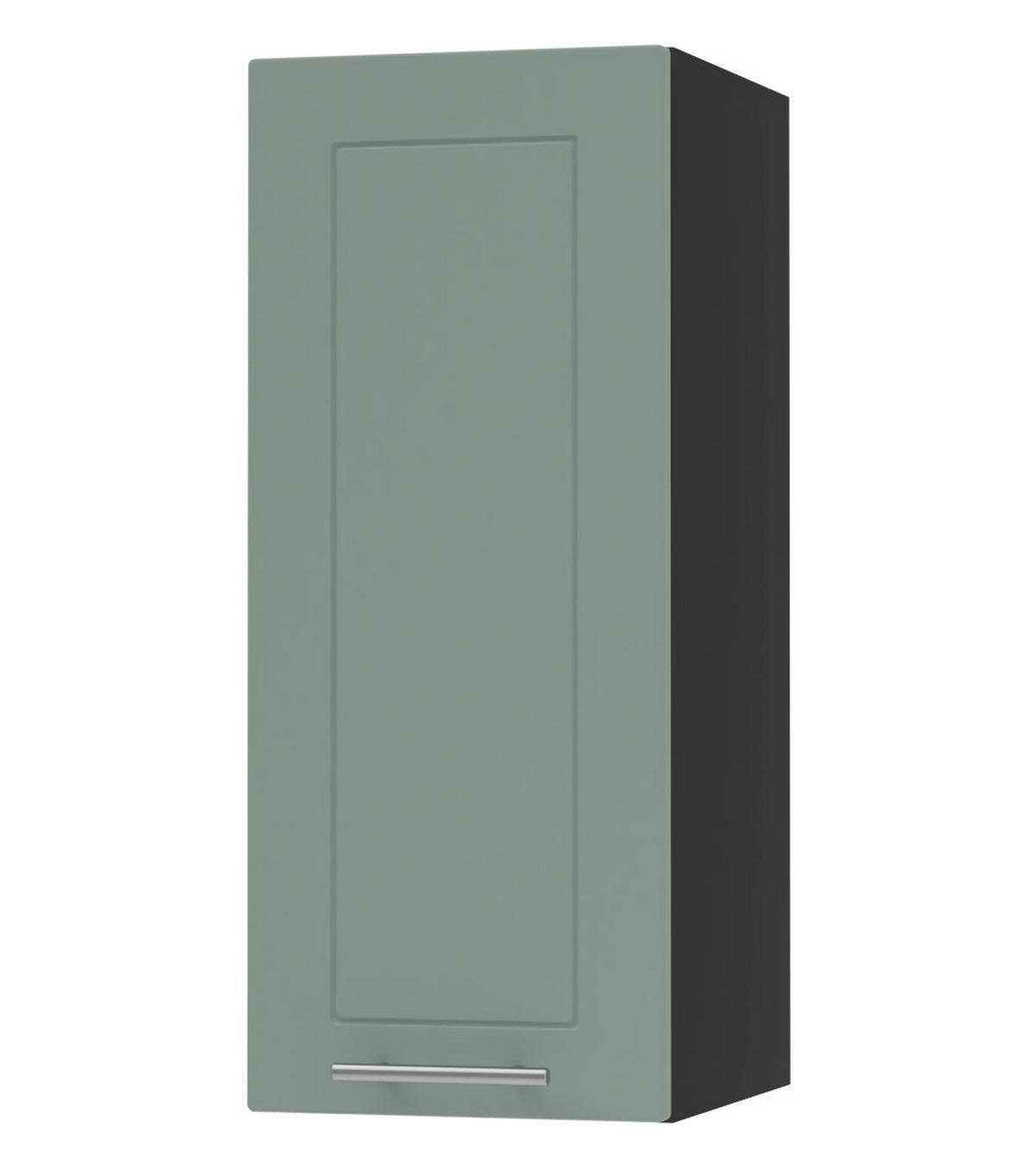 KÜCHENHÄNGESCHRANK Kvantum W2/20 Mint Matt / Schwarz Matt 20 / 32,5 / 72cm - Schwarz/Mintgrün, Holz/Holzwerkstoff (20/72/32.5cm) - Feldmann-Wohnen