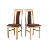 STUHL 2er Set Nilo 2, sonoma - Braun/Sonoma Eiche, Holz (43/94/40cm) - Leaf Design