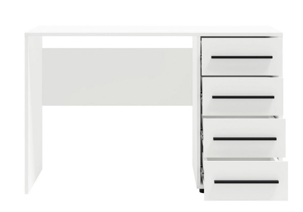 KOMMODE Modena 100 cm in Weiß mit Schubladen - Schwarz/Weiß, Holzwerkstoff/Kunststoff (100/87/40cm) - Ravio