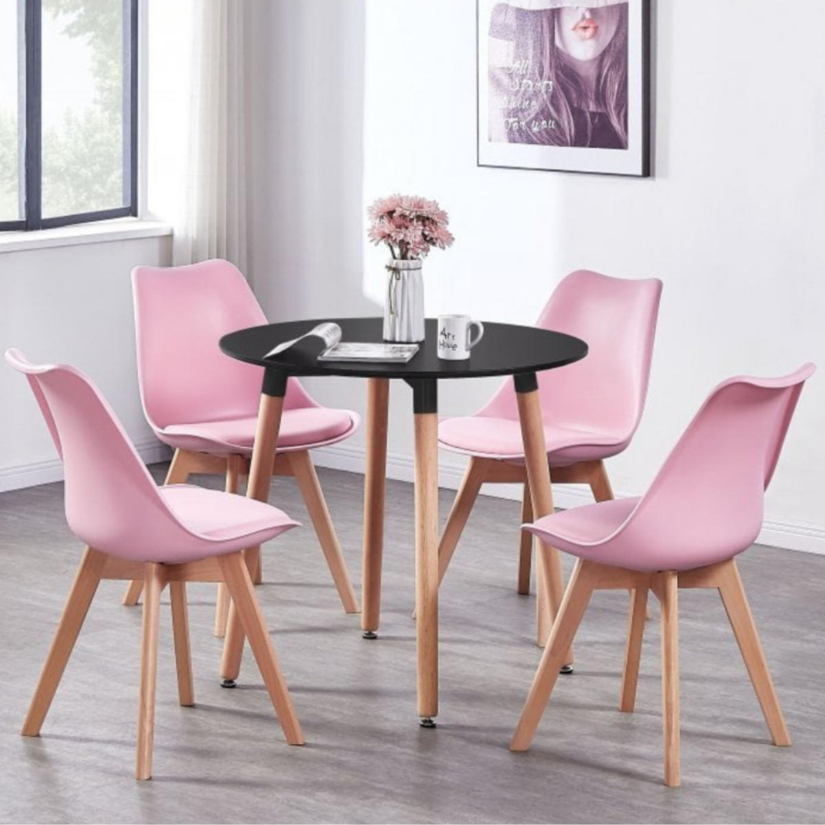 ESSZIMMERSTUHL Kunststoff 4-teilig Rosa - Pink, Kunststoff (48/83/44cm) - Life Interiors