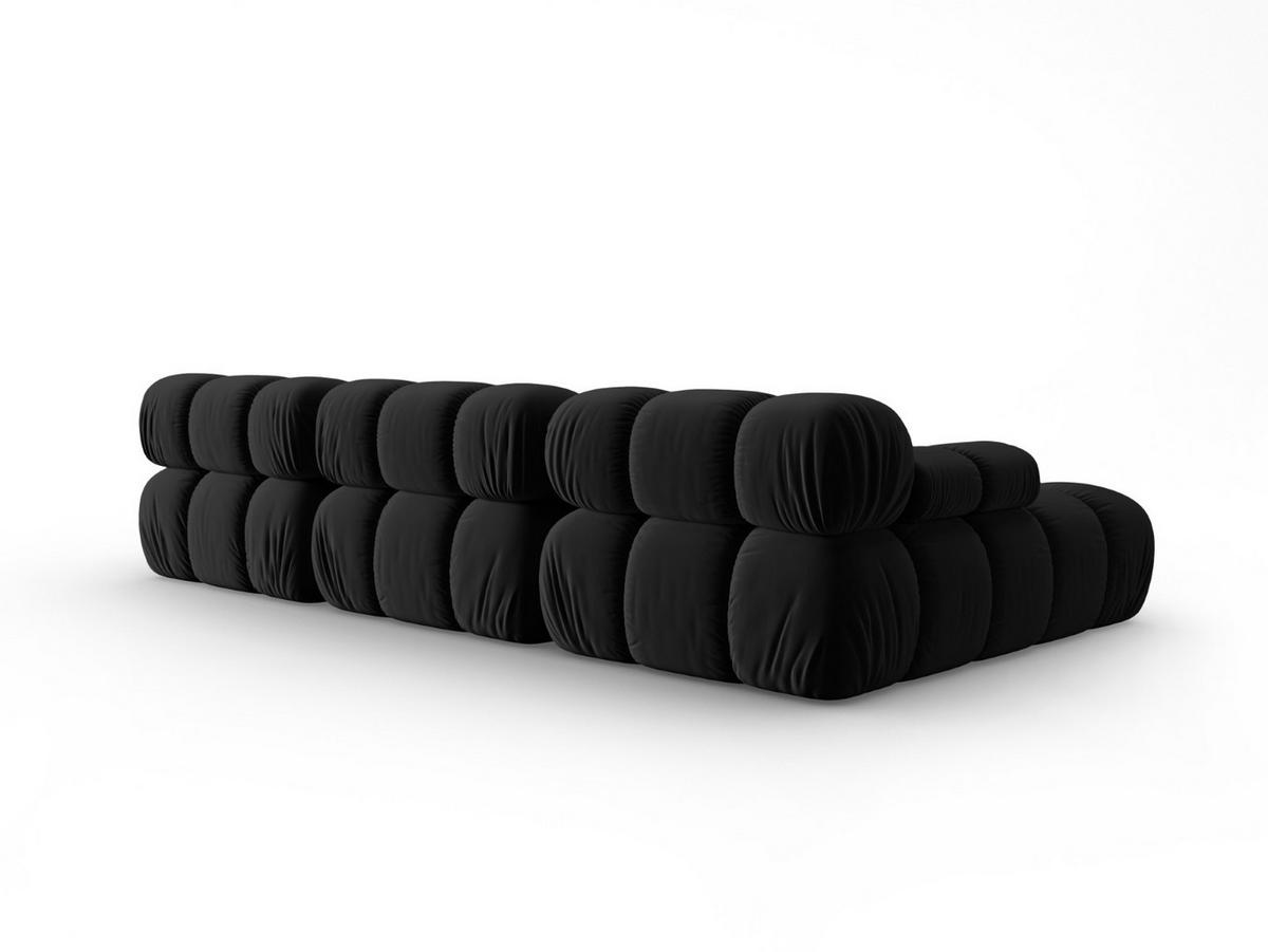 MODULARES-ECKSOFA links Bellis aus Samt schwarz 4 Sitzplätze - Schwarz, Textil (122/285cm) - Micadoni