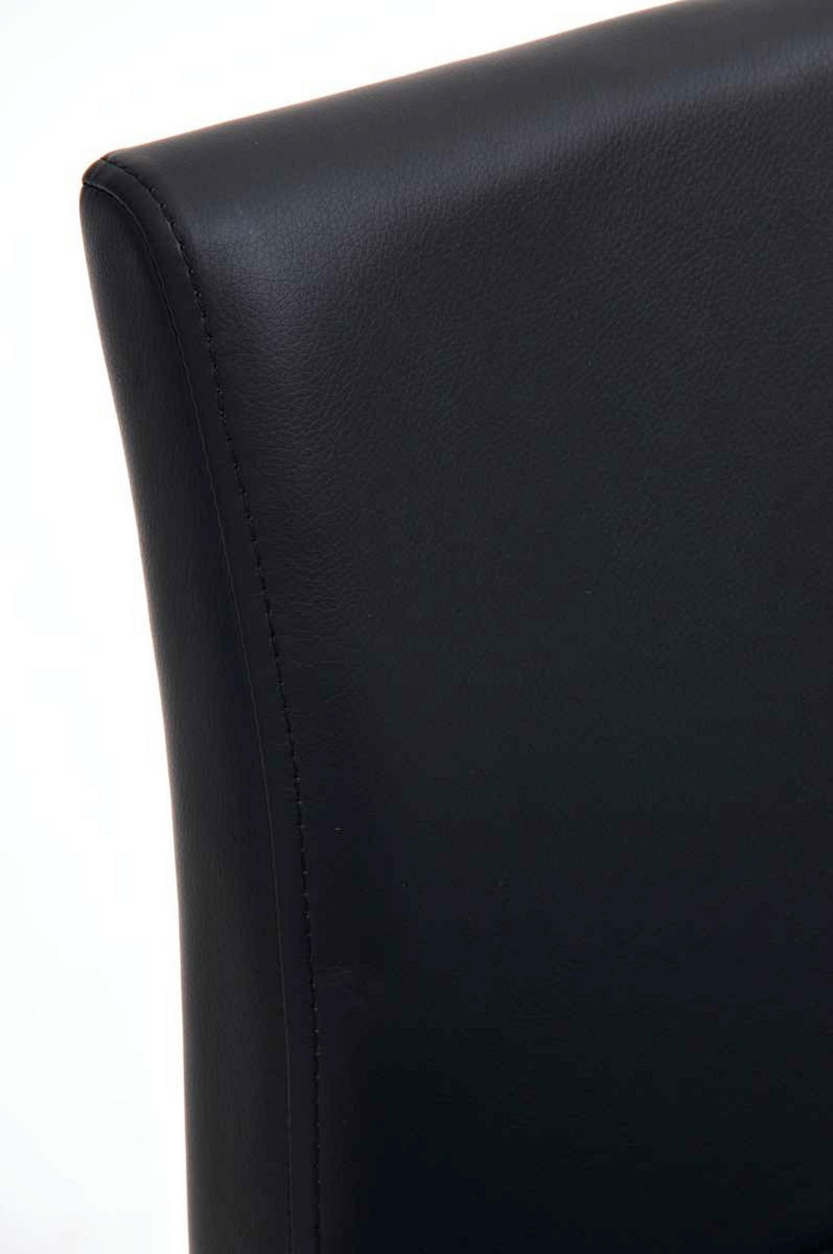 BARHOCKER Carin Kunstleder Schwarz Silber - Schwarz, Leder/Metall (42/86/44cm) - DELUKE