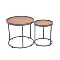 BEISTELLTISCH Melina 2er Set Braun 40x33,5x33,5cm - Braun, Kunststoff (33.5/33.5/40cm) - DELUKE