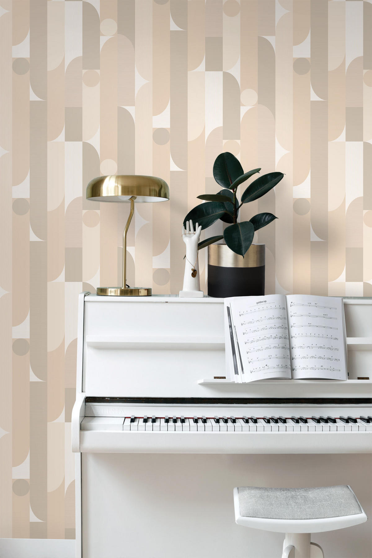 TAPETE geometrische Formen 50 x 900 cm - Beige, Papier (50/900cm) - ESTAhome