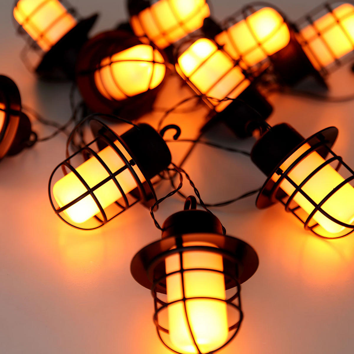 LED AUSSENLEUCHTE Solar-Lichterkette Schwarz - Schwarz, Kunststoff (480/8.2/11cm) - Globo Lighting