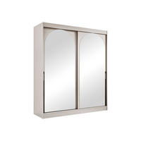 SCHIEBETÜRENSCHRANK Modin 180 - Kaschmir/Schwarz, Holzwerkstoff/Kunststoff (180/216/65cm) - MIRJAN24