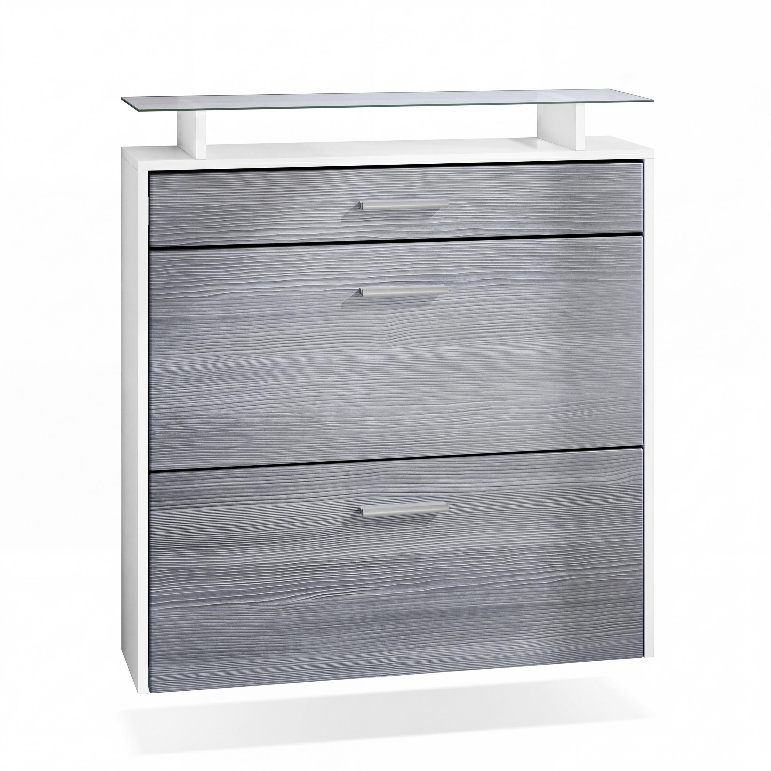 SCHUHSCHRANK Malea Front in Avola-Anthrazit - Anthrazit, Holzwerkstoff (89/96/23cm) - Vladon