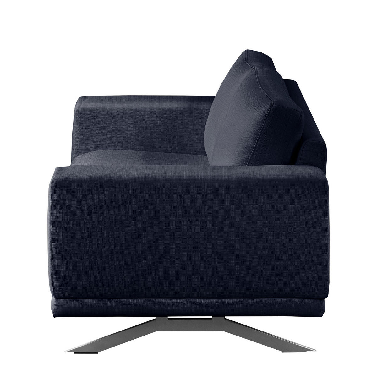 2-SITZER SOFA - Strukturstoff - Dunkelblau, Textil (196/81/89cm) - home24